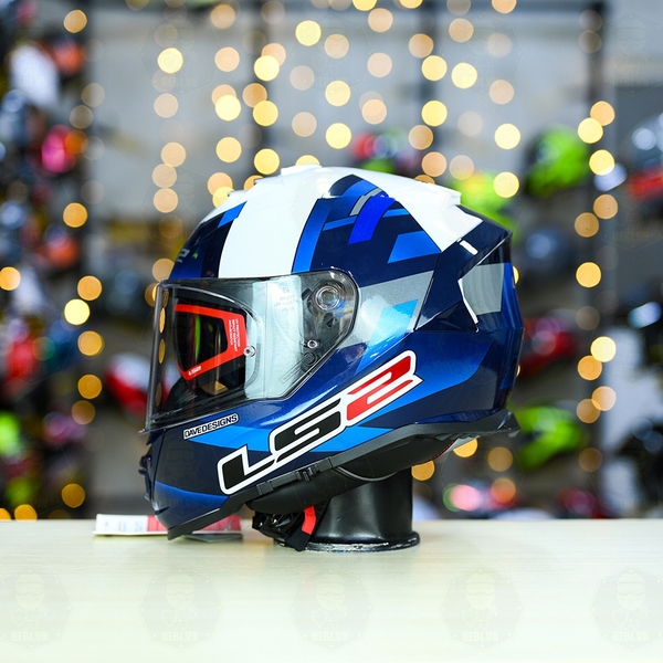 Mũ Fullface LS2 FF800 KPA Kính Xanh Trắng Bóng McPhee FREESHIP