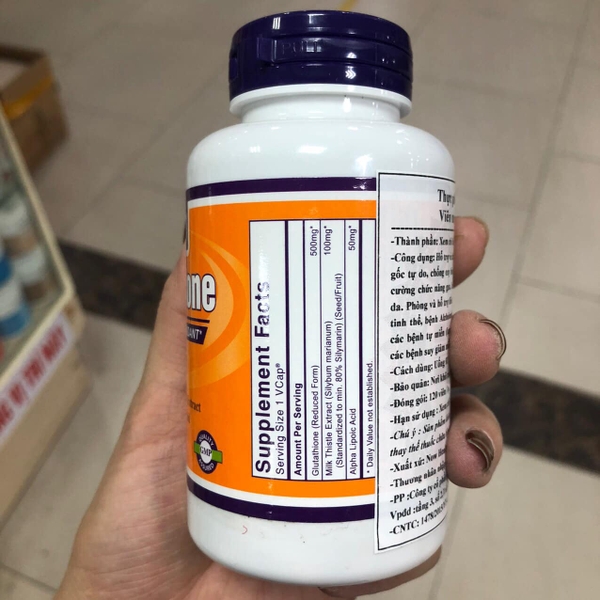 viên uống trắng da now glutathione 500mg của mỹ Viên uống Glutathione Now 500mg hỗ trợ trắng da - Của Mỹ main image 1