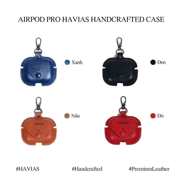 Bóp ví da thật nam nữ Bao da Airpod Pro HAVIAS