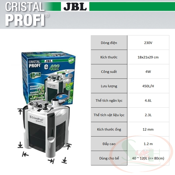 JBL - CristalProfi e402 greenline - Filtro externo - 40 a 120 L