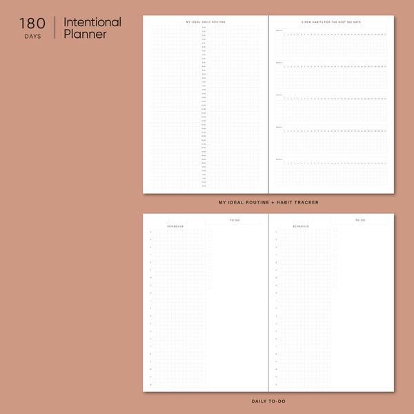 Intentional Planner 2024 | Sổ Lên Kế Hoạch Hằng Ngày Daily Planner Trong 6 Tháng