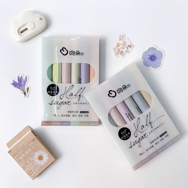 Bộ 6 Bút Dạ Quang Highlight Pastel Half Sugar