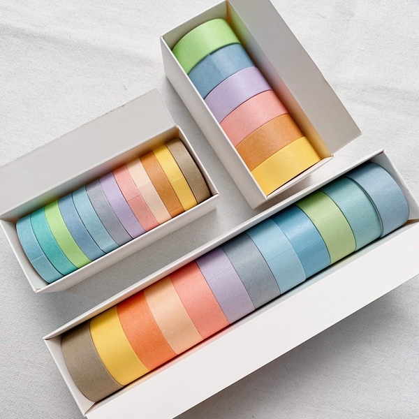 Set washi tape màu pastel