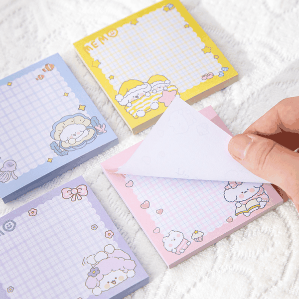 Set giấy sticky note ghi chú memo caro màu có keo dán - 80 tờ