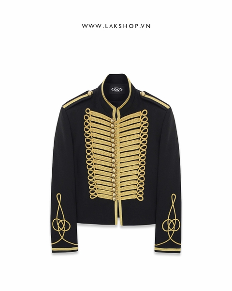 Black & Gold Military High-neck Jacket cs2