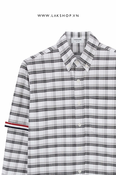 Th0m Br0wne Check Oxford Shirt With Armbands