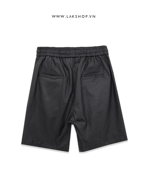 Quần Black Coated Denim Shorts