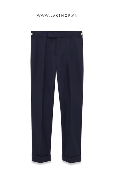 Th0m Br0wne Navy Side Tab Slim Fit Trouser