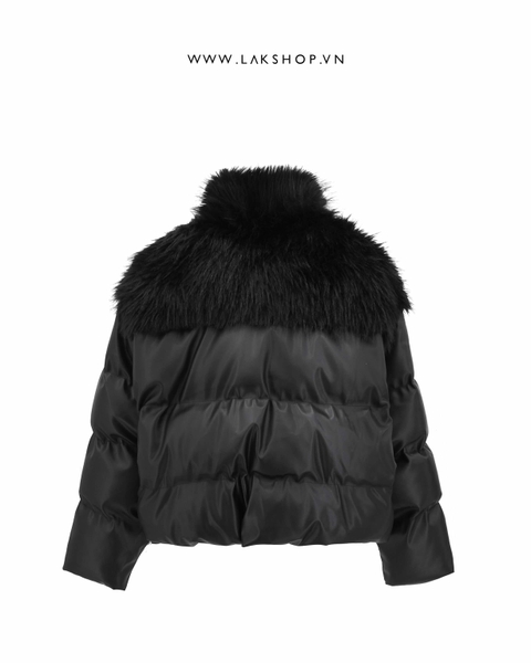 Áo Faux Fur with Leather Puffer Jacket cs2