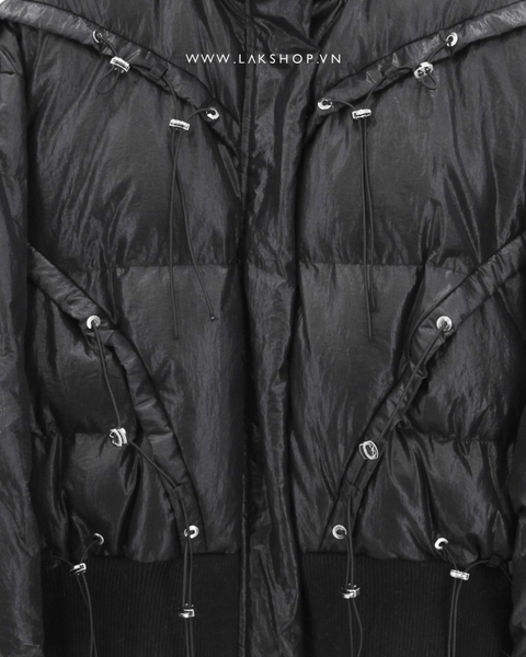 Áo Black with Drawstring Puffer Jacket cs3