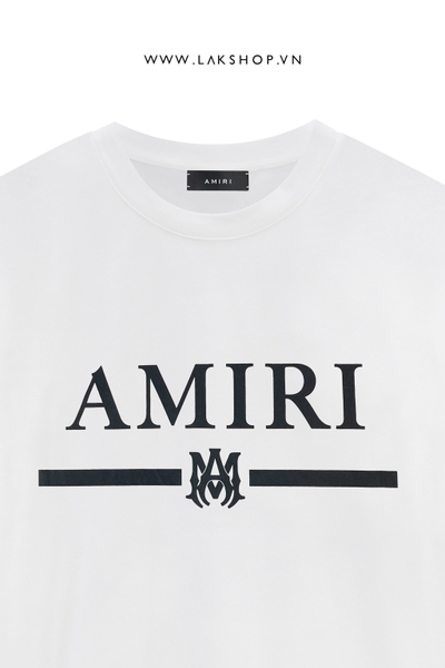 Amjrj White Logo Print Short Sleeve T Shirt cs2