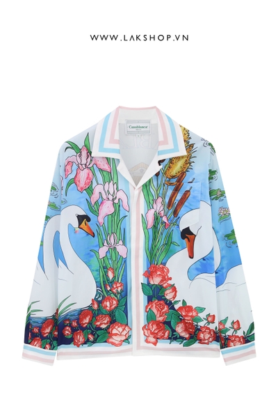 C@sablanca Le Lac Tranquille Printed Silk Shirt