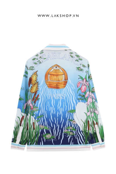 C@sablanca Le Lac Tranquille Printed Silk Shirt