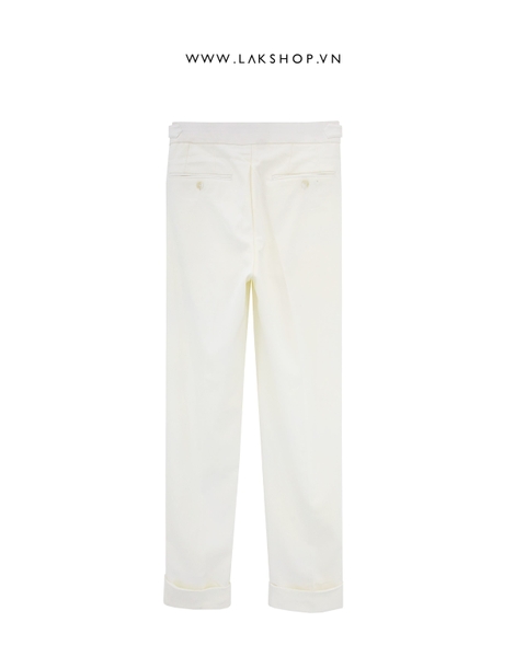 Cream White Striped Trouser