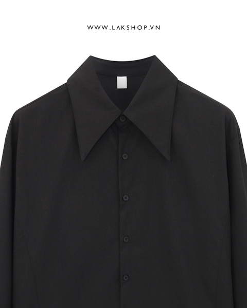 Oversized Black with Large Collar Shirt