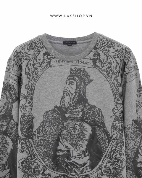 Amazing Feace Grey Print Graphic Sweatshirt cs2