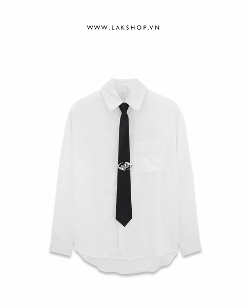 Oversized White with Star Tie Shirt