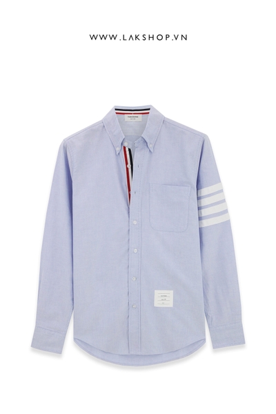 Th0m Br0wne Blue Oxford 4-Bar Straight with Stripe Blue Shirt