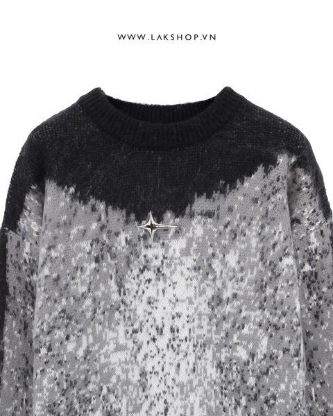 Oversized Black Grey Smoking Sweater cs3