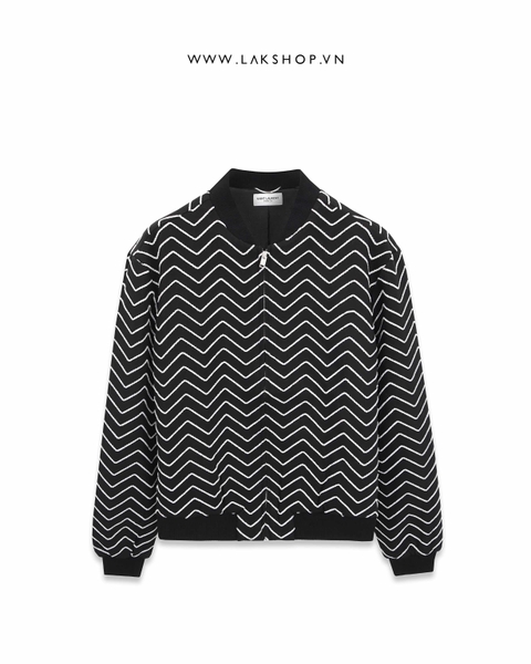 Sajnt L@urent Zigzag Black Bomber Jacket cs2