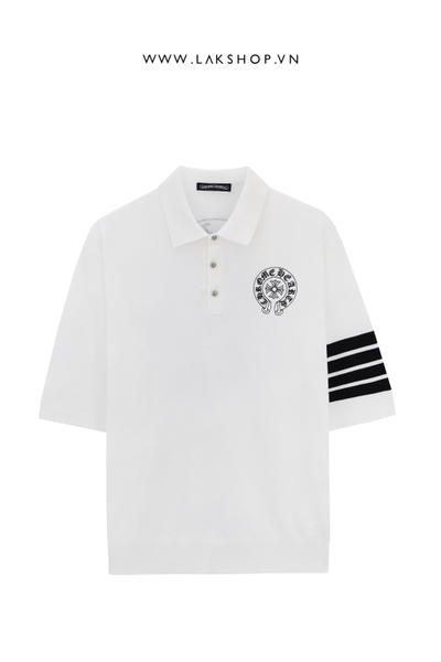 Chr0me Heart White 4 Striped Knit Polo  cx2