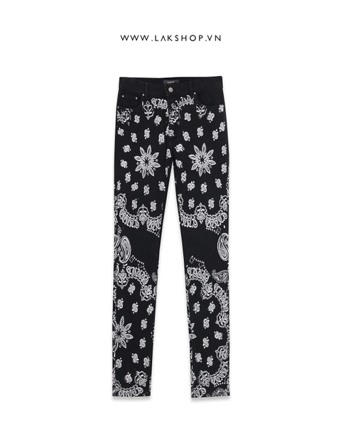 Amjrj Flocked Paisley Bandana Jean