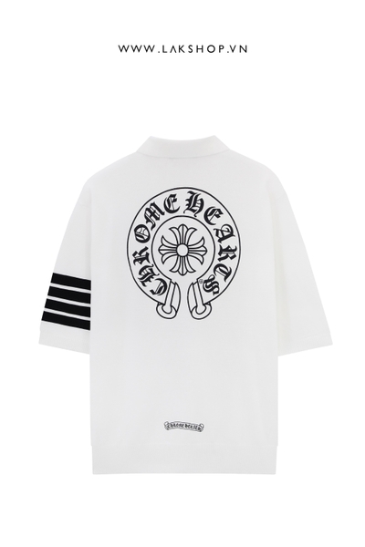 Chr0me Heart White 4 Striped Knit Polo  cx2