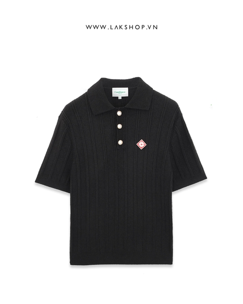 Casa Knit Polo Shirt in Black