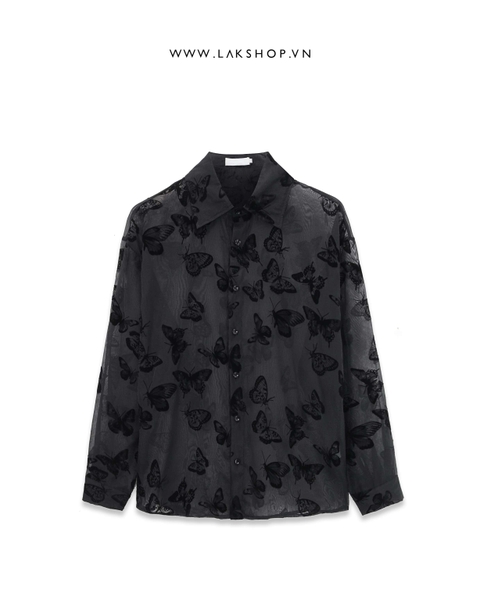 Butterfly Black See-Through Shirt (Xuyên Thấu)