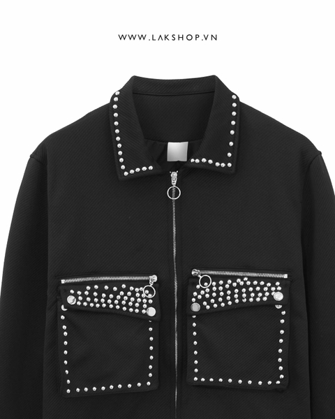 Black Pocket Stud Jacket cs9 cs3