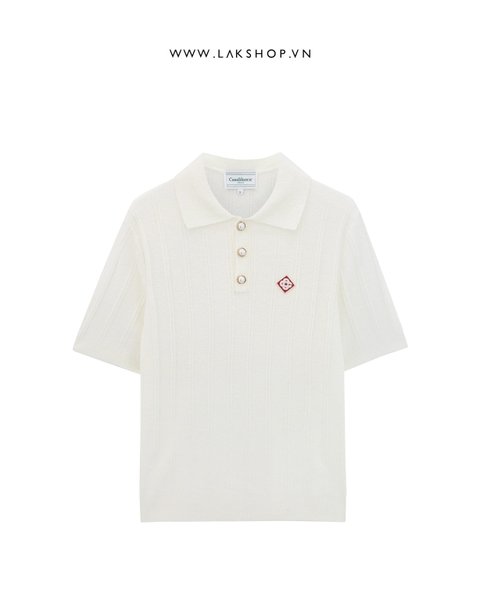 Casa Knit Polo Shirt in White