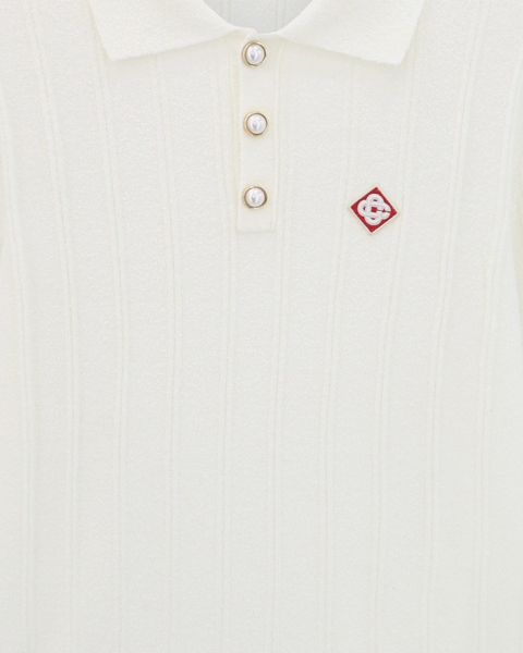 Casa Knit Polo Shirt in White