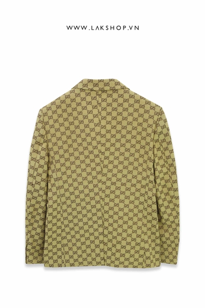 Guccj Brown GG Monogram Blazer cs9