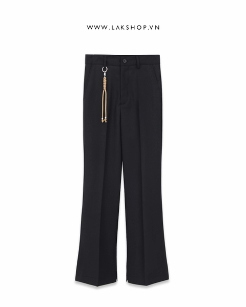 Black with Keychain Loose Fit Flared Pants