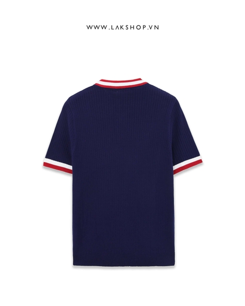 Navy with Red Neck Knit T-shirt