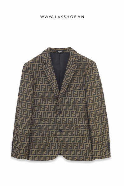 Áo Fendj Monogram Brown Fabric Blazer cs9