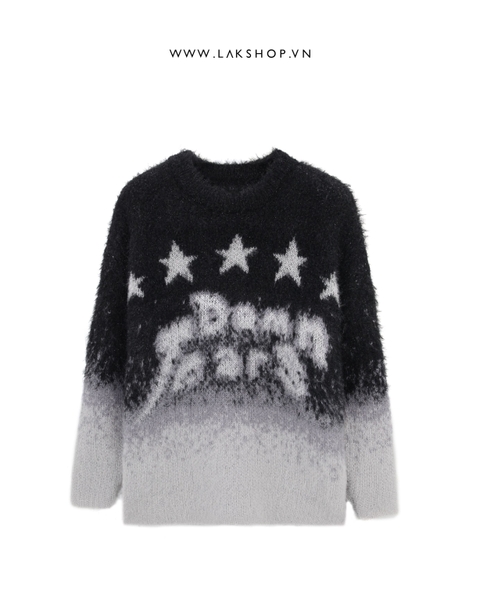 Áo Oversized Black/ White Star Mohair Sweater cs2