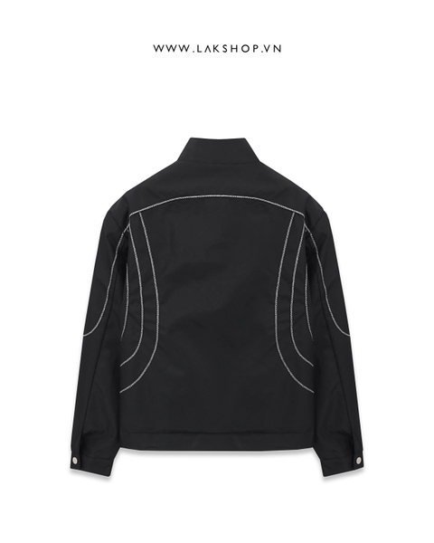 Áo Nyon Black with Silver Trim Moto Jacket Cs2