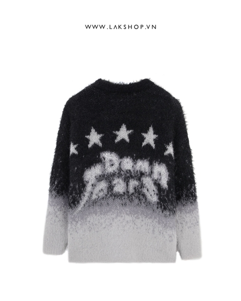 Áo Oversized Black/ White Star Mohair Sweater cs2