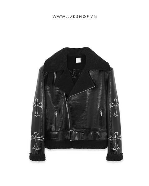 Black Cross with Fur Jacket cs2