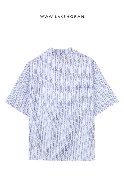 Dj0r Oblique Short-Sleeved Blue Shirt