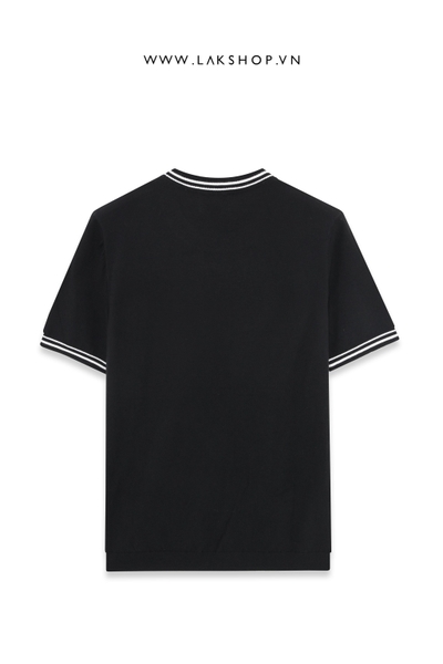 Áo Pr@da Black Knitted T-shirt With Small Logo  cx2