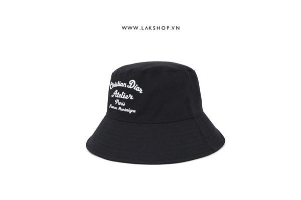 Chrjstjan Djor Atelier Black Cotton Canvas Bucket Hat