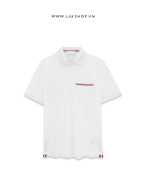 TB White Fine Mercerized Pique Polo Shirt