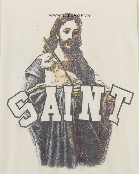 Sajnt Mjchael Jesus Print T-shirt