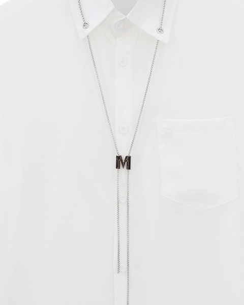 Áo Oversized with M Chain White Shirt