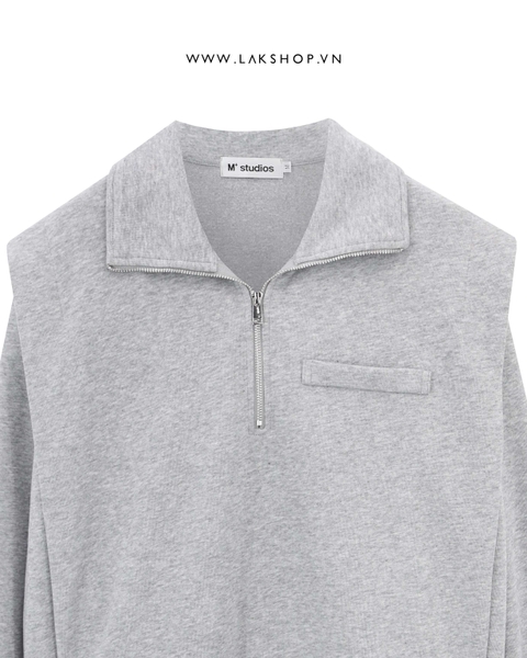 Áo Grey Zipped Polo Sweatshirts cs2