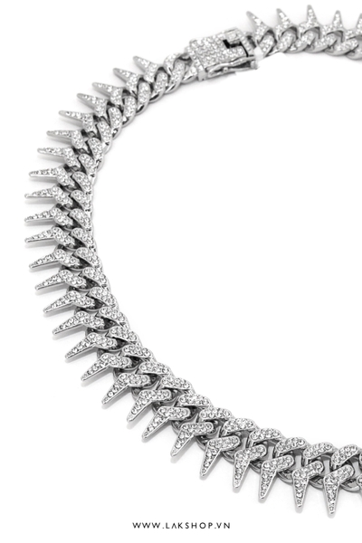 12mm Spiked Matching Alloy Chain Necklace (50cm)