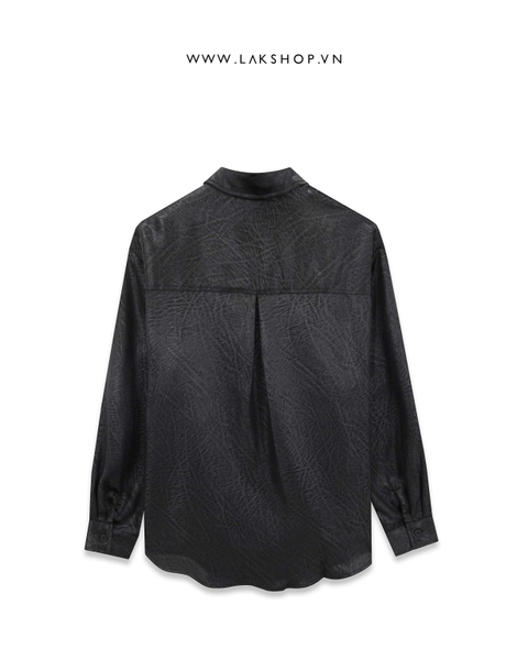 Áo Black Embossed Pattern Shirt