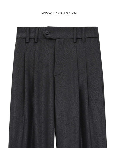 Black Embossed Pattern Trousers